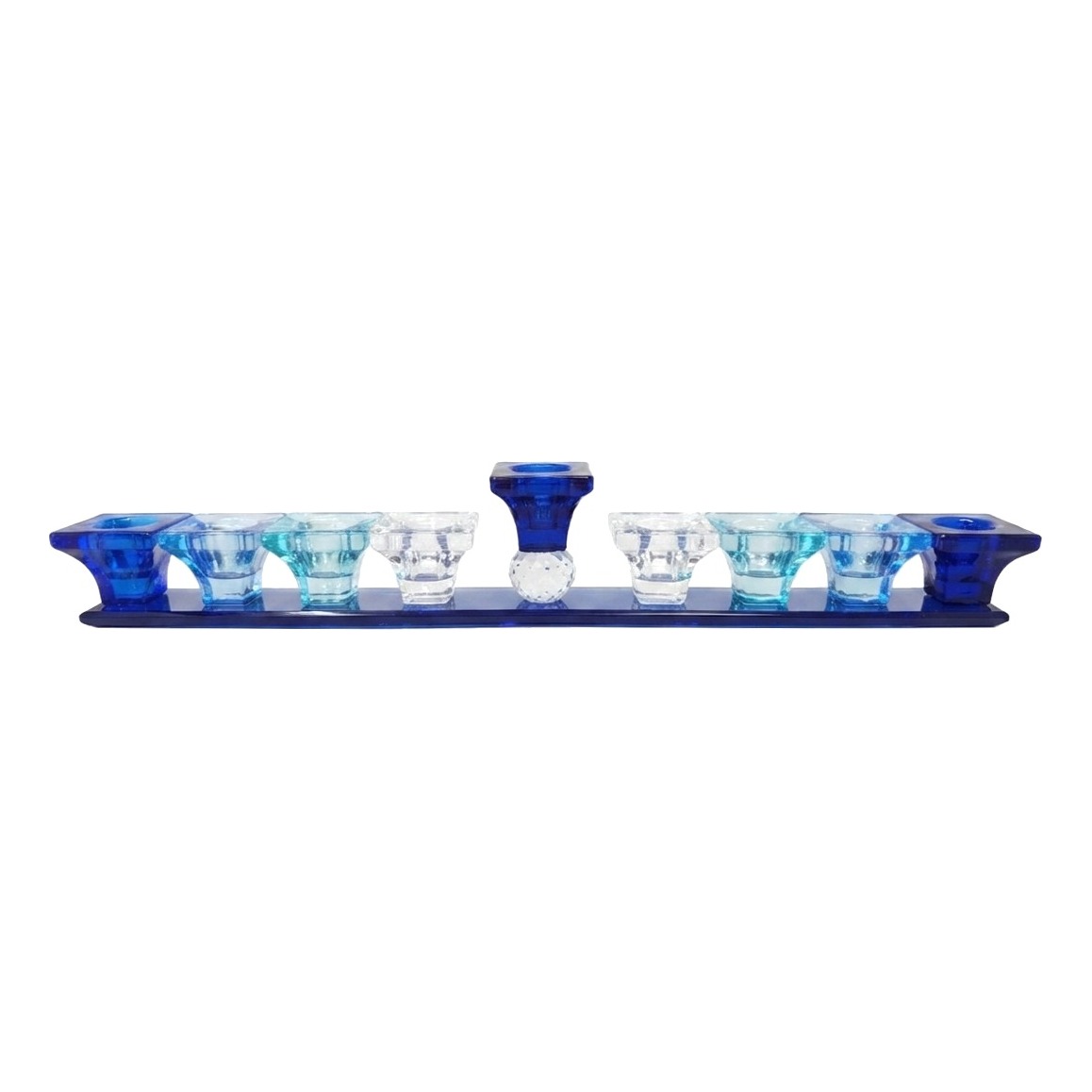 Hanoukia en cristal teintes de bleues 9 feux