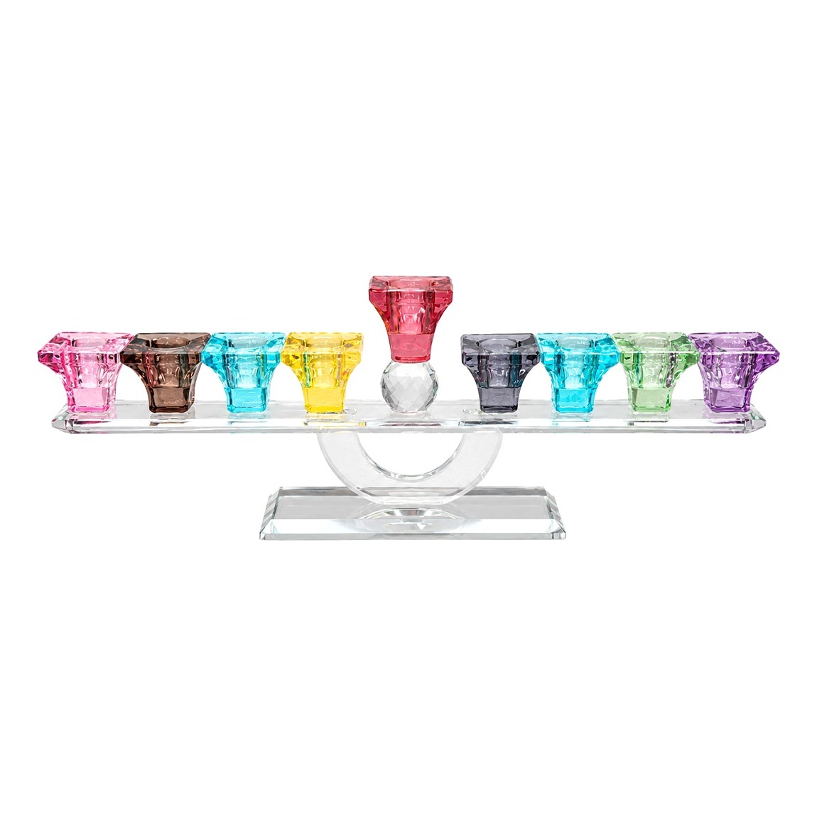 Hanoukia en cristal multicolore